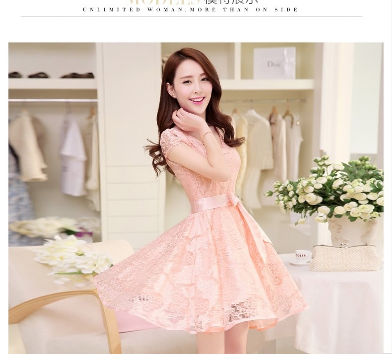 Dress Casual Wanita Korea Summer Style V Neck Short Sleeve Dress Casual Wanita Korea Summer Style V Neck Short Sleeve